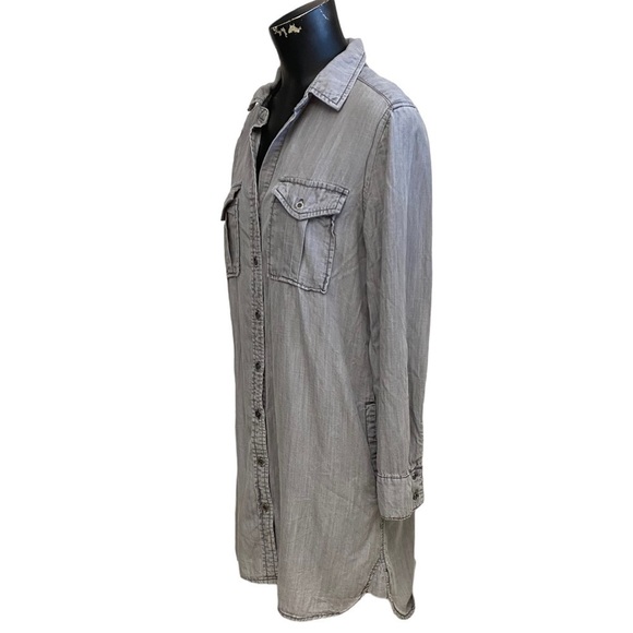 Philosophy Gray Chambray Shirt Dress Size Medium - Picture 5 of 7
